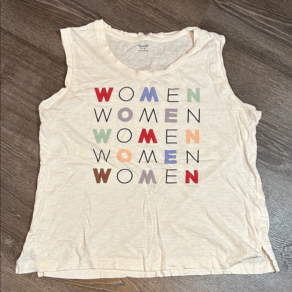 Madewell Cream Multicolor Graphic Muscle Tee